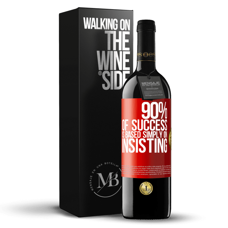 24,95 € Free Shipping | Red Wine RED Edition Crianza 6 Months 90% of success is based simply on insisting Red Label. Customizable label Aging in oak barrels 6 Months Harvest 2019 Tempranillo