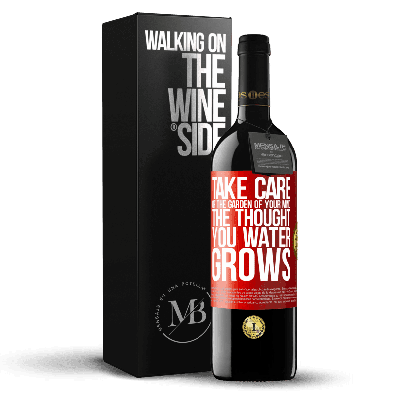29,95 € Free Shipping | Red Wine RED Edition Crianza 6 Months Take care of the garden of your mind. The thought you water grows Red Label. Customizable label Aging in oak barrels 6 Months Harvest 2020 Tempranillo