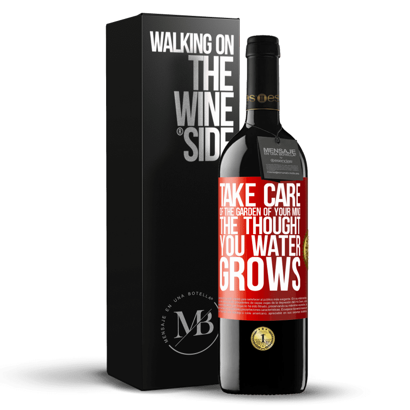 39,95 € Free Shipping | Red Wine RED Edition MBE Reserve Take care of the garden of your mind. The thought you water grows Red Label. Customizable label Reserve 12 Months Harvest 2015 Tempranillo