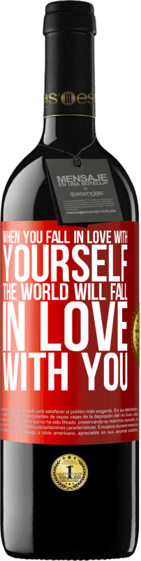 39,95 € Free Shipping | Red Wine RED Edition MBE Reserve When you fall in love with yourself, the world will fall in love with you Red Label. Customizable label Reserve 12 Months Harvest 2016 Tempranillo