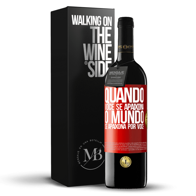 39,95 € Envio grátis | Vinho tinto Edição RED MBE Reserva Quando você se apaixona, o mundo se apaixona por você Etiqueta Vermelha. Etiqueta personalizável Reserva 12 Meses Colheita 2015 Tempranillo