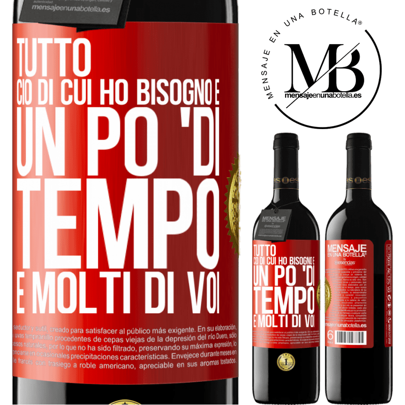 39,95 € Spedizione Gratuita | Vino rosso Edizione RED MBE Riserva Tutto ciò di cui ho bisogno è un po 'di tempo e molti di voi Etichetta Rossa. Etichetta personalizzabile Riserva 12 Mesi Raccogliere 2014 Tempranillo