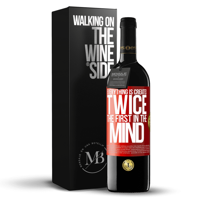 29,95 € Free Shipping | Red Wine RED Edition Crianza 6 Months Everything is created twice. The first in the mind Red Label. Customizable label Aging in oak barrels 6 Months Harvest 2020 Tempranillo