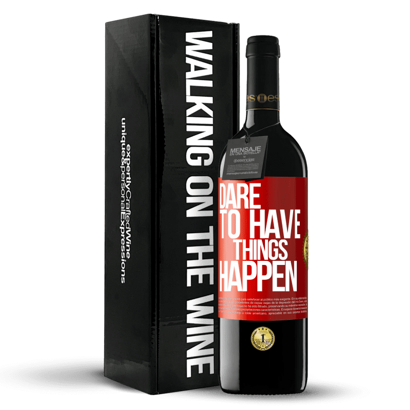 29,95 € Envoi gratuit | Vin rouge Édition RED Crianza 6 Mois Dare to have things happen Étiquette Rouge. Étiquette personnalisable Vieillissement en fûts de chêne 6 Mois Récolte 2020 Tempranillo