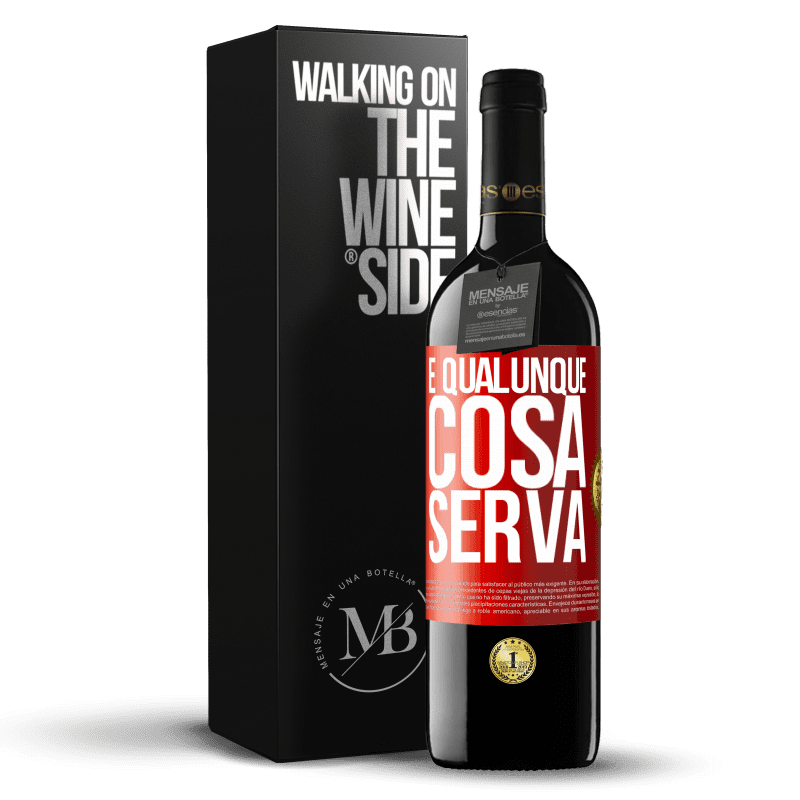 39,95 € Spedizione Gratuita | Vino rosso Edizione RED MBE Riserva E qualunque cosa serva Etichetta Rossa. Etichetta personalizzabile Riserva 12 Mesi Raccogliere 2015 Tempranillo