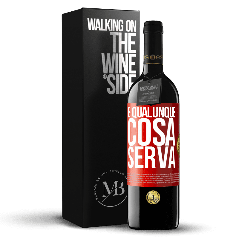 39,95 € Spedizione Gratuita | Vino rosso Edizione RED MBE Riserva E qualunque cosa serva Etichetta Rossa. Etichetta personalizzabile Riserva 12 Mesi Raccogliere 2016 Tempranillo