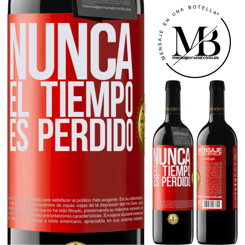 39,95 € Envío gratis | Vino Tinto Edición RED MBE Reserva Nunca el tiempo es perdido Etiqueta Roja. Etiqueta personalizable Reserva 12 Meses Cosecha 2014 Tempranillo