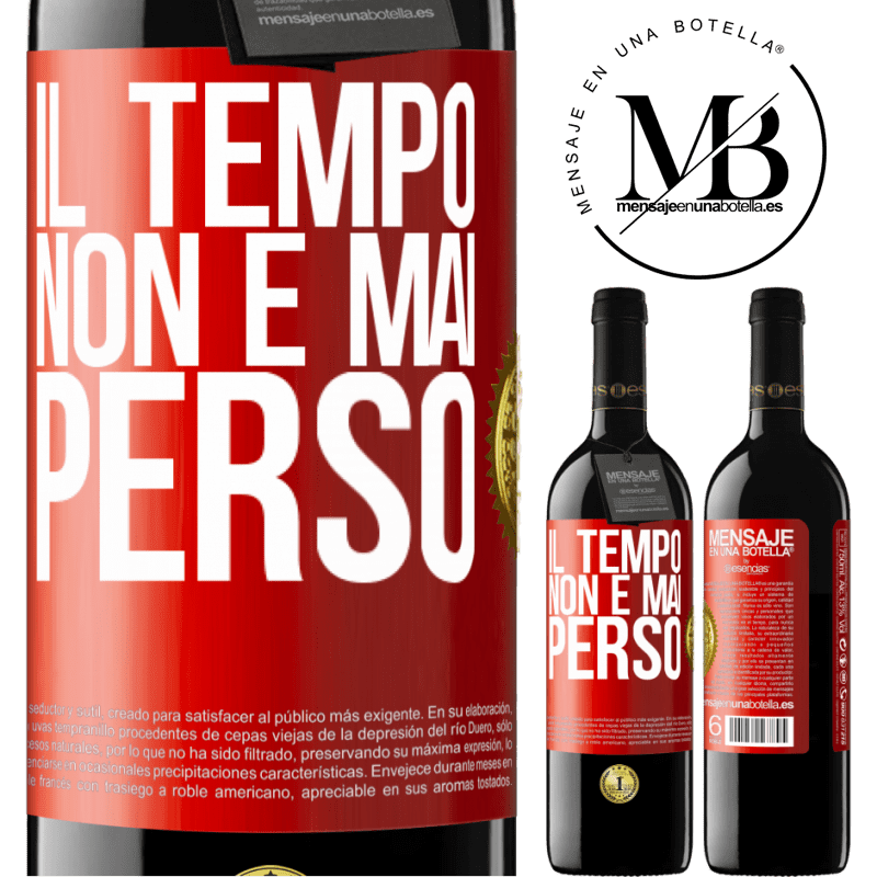 39,95 € Spedizione Gratuita | Vino rosso Edizione RED MBE Riserva Il tempo non è mai perso Etichetta Rossa. Etichetta personalizzabile Riserva 12 Mesi Raccogliere 2014 Tempranillo