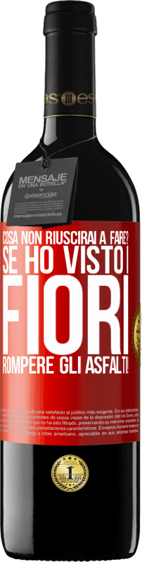 39,95 € Spedizione Gratuita | Vino rosso Edizione RED MBE Riserva cosa non riuscirai a fare? Se ho visto i fiori rompere gli asfalti! Etichetta Rossa. Etichetta personalizzabile Riserva 12 Mesi Raccogliere 2016 Tempranillo