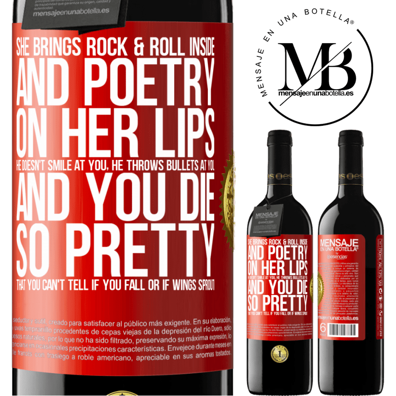 39,95 € Free Shipping | Red Wine RED Edition MBE Reserve She brings Rock & Roll inside and poetry on her lips. He doesn't smile at you, he throws bullets at you, and you die so Red Label. Customizable label Reserve 12 Months Harvest 2014 Tempranillo