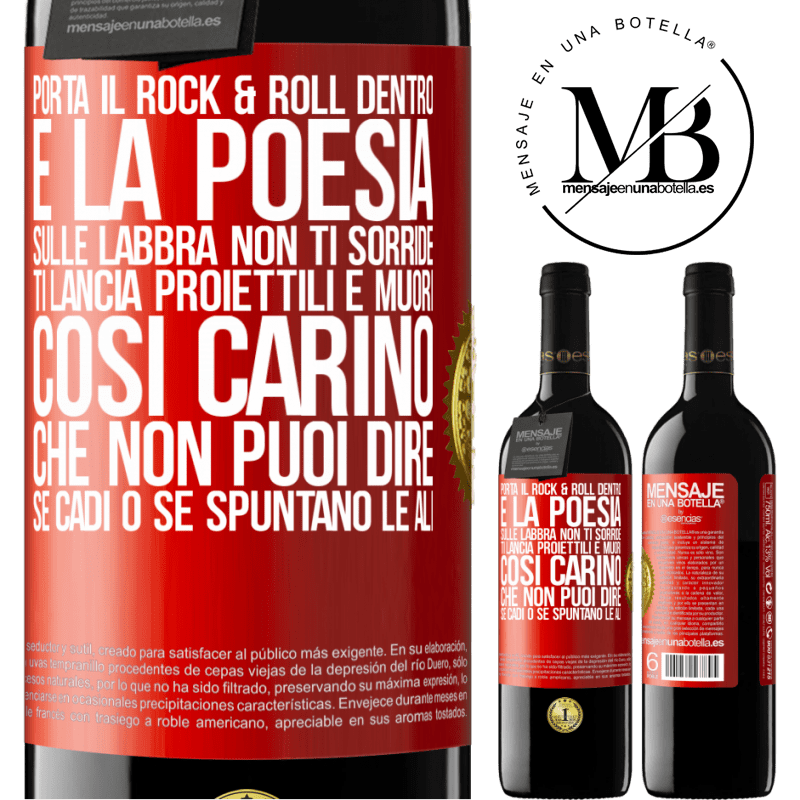 39,95 € Spedizione Gratuita | Vino rosso Edizione RED MBE Riserva Porta il Rock & Roll dentro e la poesia sulle labbra. Non ti sorride, ti lancia proiettili e muori così carino che non puoi Etichetta Rossa. Etichetta personalizzabile Riserva 12 Mesi Raccogliere 2016 Tempranillo