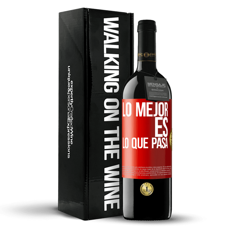 29,95 € Envoi gratuit | Vin rouge Édition RED Crianza 6 Mois Le mieux c'est ce qui se passe Étiquette Rouge. Étiquette personnalisable Vieillissement en fûts de chêne 6 Mois Récolte 2020 Tempranillo