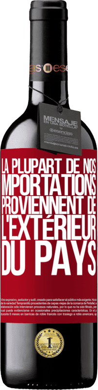 39,95 € | Vin rouge Édition RED MBE Réserve La plupart de nos importations proviennent de l'extérieur du pays Étiquette Rouge. Étiquette personnalisable Réserve 12 Mois Récolte 2015 Tempranillo