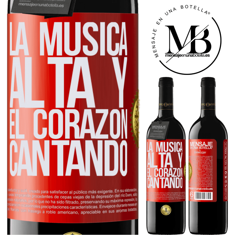 39,95 € Envío gratis | Vino Tinto Edición RED MBE Reserva La música alta y el corazón cantando Etiqueta Roja. Etiqueta personalizable Reserva 12 Meses Cosecha 2014 Tempranillo