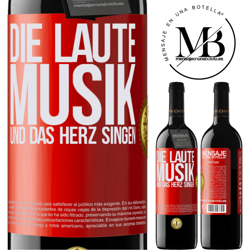 39,95 € Kostenloser Versand | Rotwein RED Ausgabe MBE Reserve Musik laut und Herz singend Rote Markierung. Anpassbares Etikett Reserve 12 Monate Ernte 2014 Tempranillo