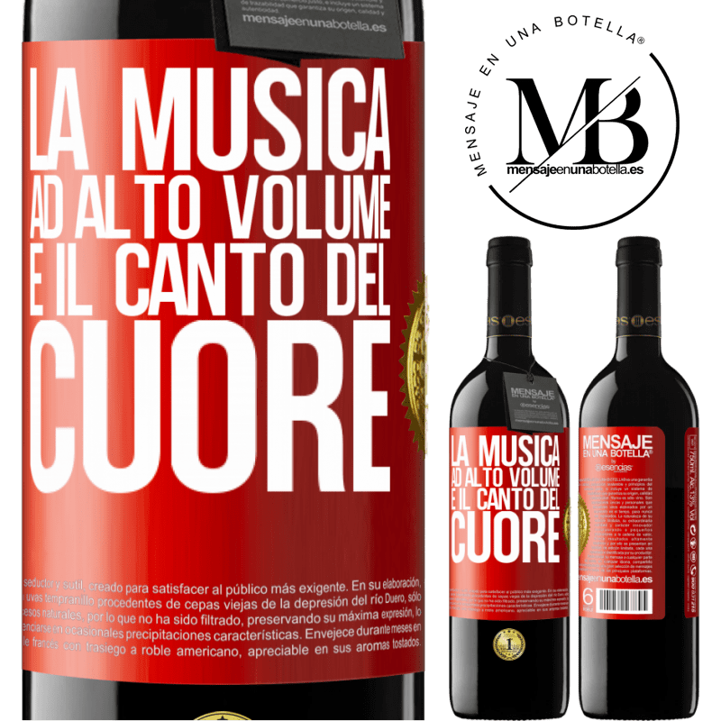 39,95 € Spedizione Gratuita | Vino rosso Edizione RED MBE Riserva La musica ad alto volume e il canto del cuore Etichetta Rossa. Etichetta personalizzabile Riserva 12 Mesi Raccogliere 2014 Tempranillo