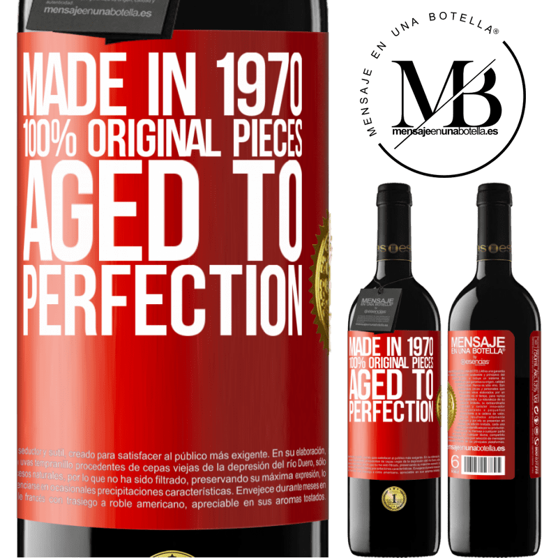 24,95 € Free Shipping | Red Wine RED Edition Crianza 6 Months Made in 1970, 100% original pieces. Aged to perfection Red Label. Customizable label Aging in oak barrels 6 Months Harvest 2019 Tempranillo
