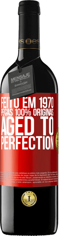 Envio grátis | Vinho tinto Edição RED MBE Reserva Feito em 1970, peças 100% originais. Aged to perfection Etiqueta Vermelha. Etiqueta personalizável Reserva 12 Meses Colheita 2014 Tempranillo