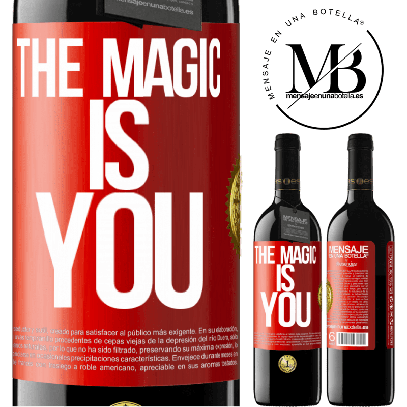 24,95 € Free Shipping | Red Wine RED Edition Crianza 6 Months The magic is you Red Label. Customizable label Aging in oak barrels 6 Months Harvest 2019 Tempranillo