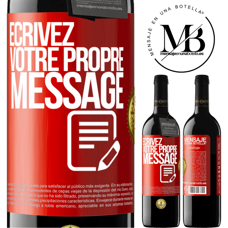 39,95 € Envoi gratuit | Vin rouge Édition RED MBE Réserve Écrivez votre propre message Étiquette Rouge. Étiquette personnalisable Réserve 12 Mois Récolte 2014 Tempranillo