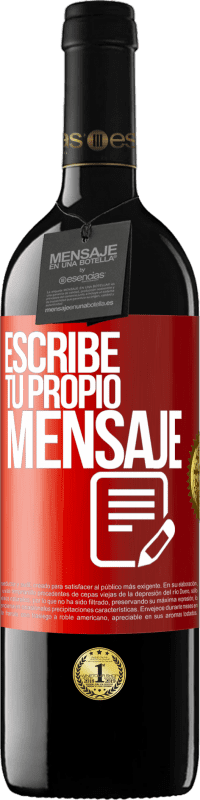 39,95 € Envío gratis | Vino Tinto Edición RED MBE Reserva Escribe tu propio mensaje Etiqueta Roja. Etiqueta personalizable Reserva 12 Meses Cosecha 2016 Tempranillo