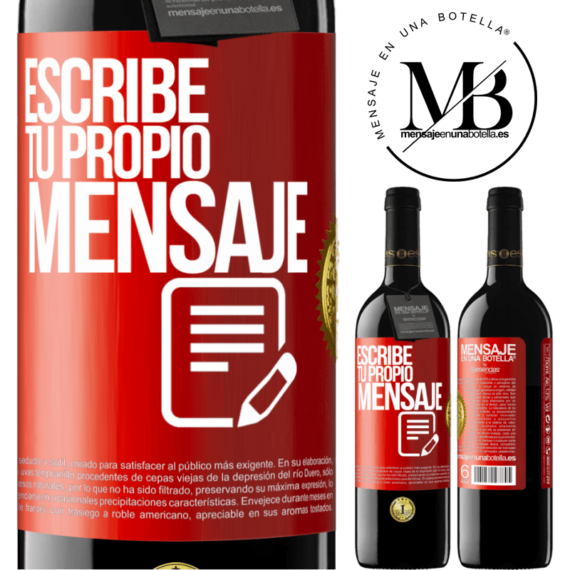39,95 € Envío gratis | Vino Tinto Edición RED MBE Reserva Escribe tu propio mensaje Etiqueta Roja. Etiqueta personalizable Reserva 12 Meses Cosecha 2016 Tempranillo