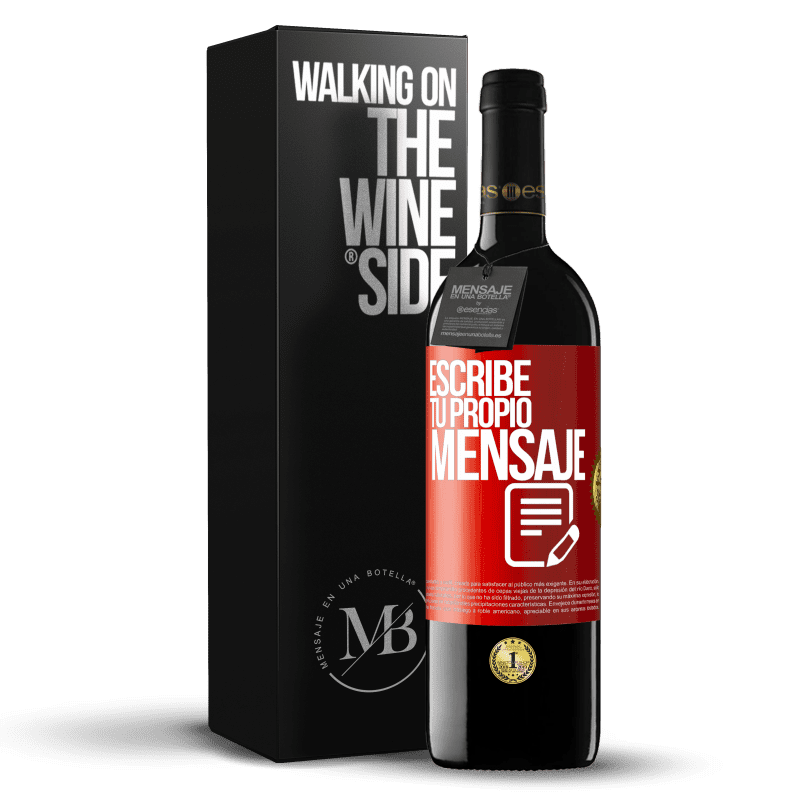 39,95 € Envío gratis | Vino Tinto Edición RED MBE Reserva Escribe tu propio mensaje Etiqueta Roja. Etiqueta personalizable Reserva 12 Meses Cosecha 2016 Tempranillo