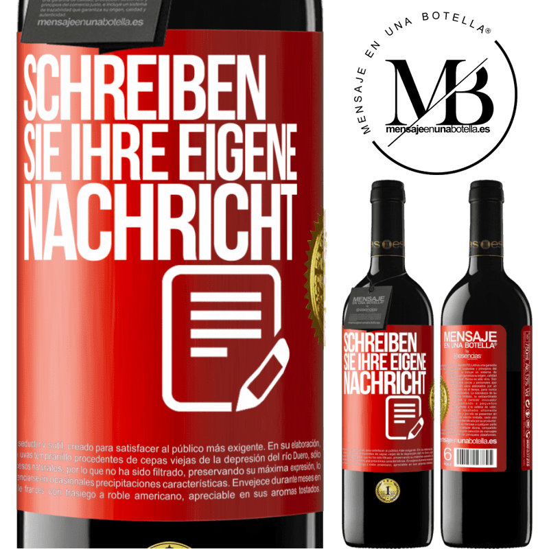 39,95 € Kostenloser Versand | Rotwein RED Ausgabe MBE Reserve Schreib deine eigene Nachricht Rote Markierung. Anpassbares Etikett Reserve 12 Monate Ernte 2015 Tempranillo