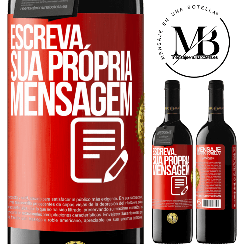 39,95 € Envio grátis | Vinho tinto Edição RED MBE Reserva Escreva sua própria mensagem Etiqueta Vermelha. Etiqueta personalizável Reserva 12 Meses Colheita 2015 Tempranillo