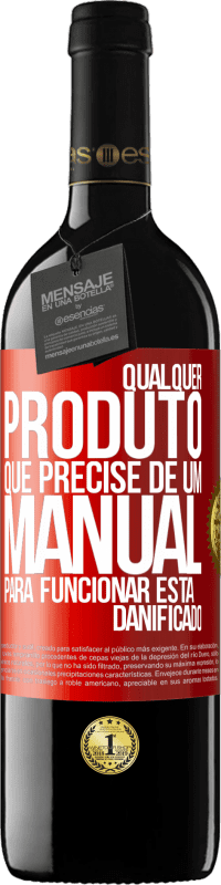 Envio grátis | Vinho tinto Edição RED MBE Reserva Qualquer produto que precise de um manual para funcionar está danificado Etiqueta Vermelha. Etiqueta personalizável Reserva 12 Meses Colheita 2014 Tempranillo