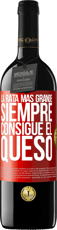 Envío gratis | Vino Tinto Edición RED MBE Reserva La rata más grande siempre consigue el queso Etiqueta Roja. Etiqueta personalizable Reserva 12 Meses Cosecha 2014 Tempranillo