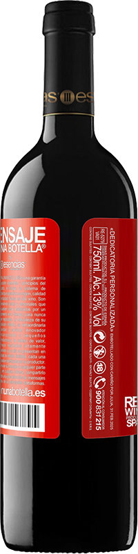 39,95 € | Vino rosso Edizione RED MBE Riserva Chiamerò questo discorso arrogante in cui disprezzo i criteri degli altri: la mia modesta opinione Etichetta Rossa. Etichetta personalizzabile Riserva 12 Mesi Raccogliere 2016 Tempranillo