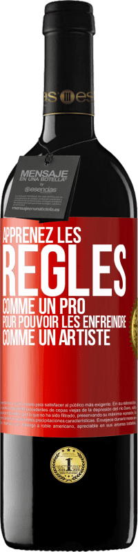 39,95 € | Vin rouge Édition RED MBE Réserve Apprenez les règles comme un pro pour pouvoir les enfreindre comme un artiste Étiquette Rouge. Étiquette personnalisable Réserve 12 Mois Récolte 2015 Tempranillo