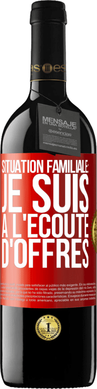 39,95 € Envoi gratuit | Vin rouge Édition RED MBE Réserve Situation familiale: je suis à l'écoute d'offres Étiquette Rouge. Étiquette personnalisable Réserve 12 Mois Récolte 2016 Tempranillo