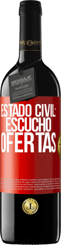 Envío gratis | Vino Tinto Edición RED MBE Reserva Estado civil: escucho ofertas Etiqueta Roja. Etiqueta personalizable Reserva 12 Meses Cosecha 2014 Tempranillo