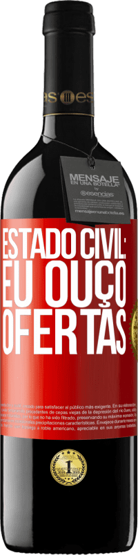 39,95 € Envio grátis | Vinho tinto Edição RED MBE Reserva Estado civil: eu ouço ofertas Etiqueta Vermelha. Etiqueta personalizável Reserva 12 Meses Colheita 2016 Tempranillo