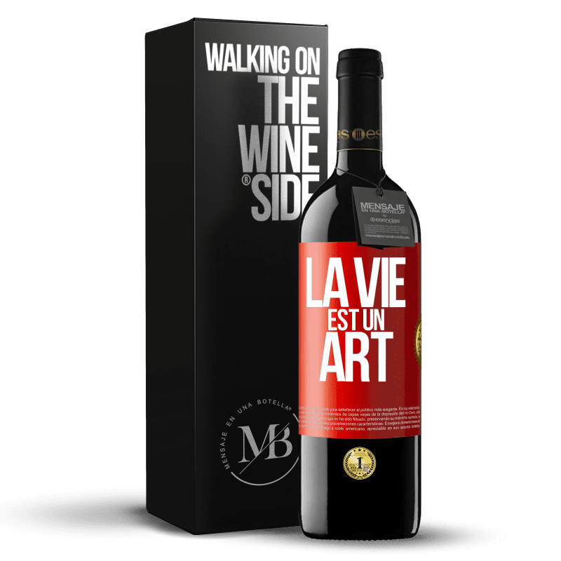 39,95 € Envoi gratuit | Vin rouge Édition RED MBE Réserve La vie est un art Étiquette Rouge. Étiquette personnalisable Réserve 12 Mois Récolte 2014 Tempranillo