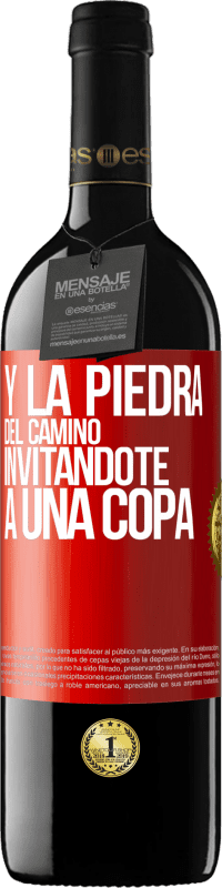 Envío gratis | Vino Tinto Edición RED MBE Reserva Y la piedra del camino invitándote a una copa Etiqueta Roja. Etiqueta personalizable Reserva 12 Meses Cosecha 2014 Tempranillo