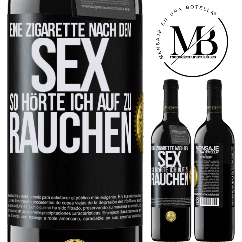 39,95 € Kostenloser Versand | Rotwein RED Ausgabe MBE Reserve Eine Zigarette nach dem Sex. So hörte ich auf zu rauchen Schwarzes Etikett. Anpassbares Etikett Reserve 12 Monate Ernte 2014 Tempranillo