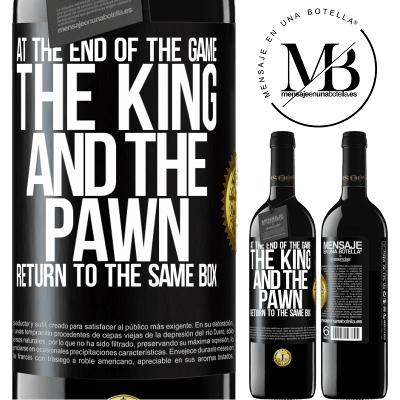 24,95 € Free Shipping | Red Wine RED Edition Crianza 6 Months At the end of the game, the king and the pawn return to the same box Black Label. Customizable label Aging in oak barrels 6 Months Harvest 2019 Tempranillo