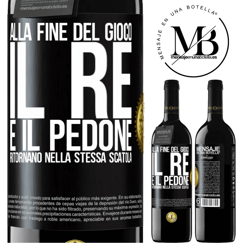 39,95 € Spedizione Gratuita | Vino rosso Edizione RED MBE Riserva Alla fine del gioco, il re e il pedone ritornano nella stessa scatola Etichetta Nera. Etichetta personalizzabile Riserva 12 Mesi Raccogliere 2014 Tempranillo