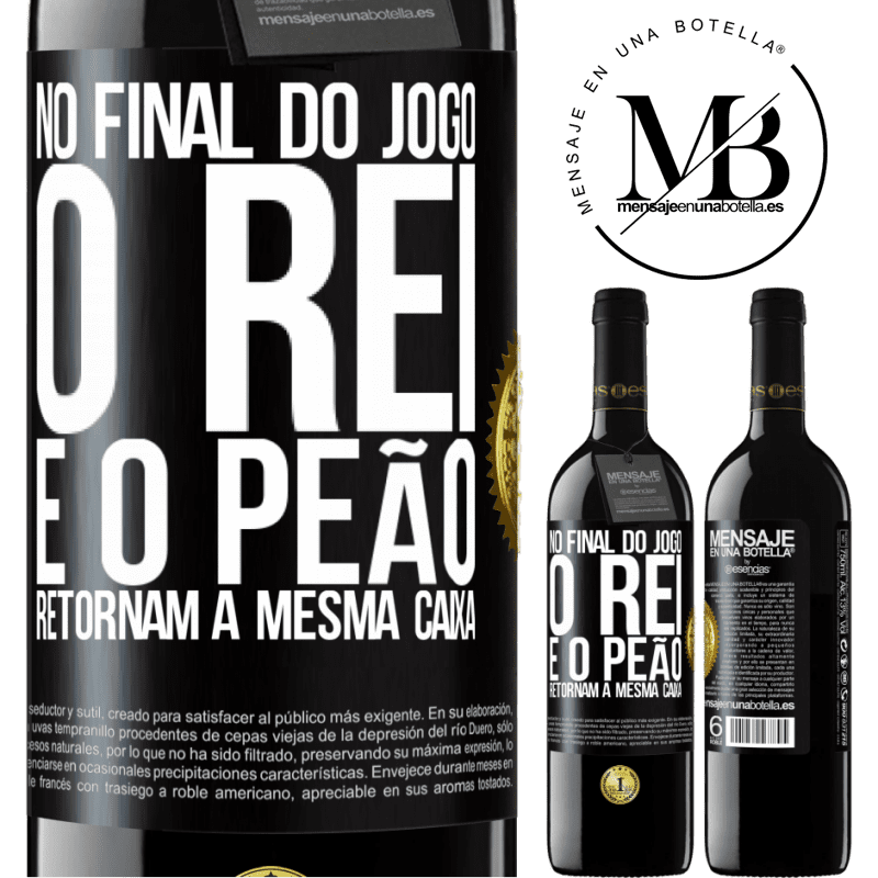 39,95 € Envio grátis | Vinho tinto Edição RED MBE Reserva No final do jogo, o rei e o peão retornam à mesma caixa Etiqueta Preta. Etiqueta personalizável Reserva 12 Meses Colheita 2014 Tempranillo