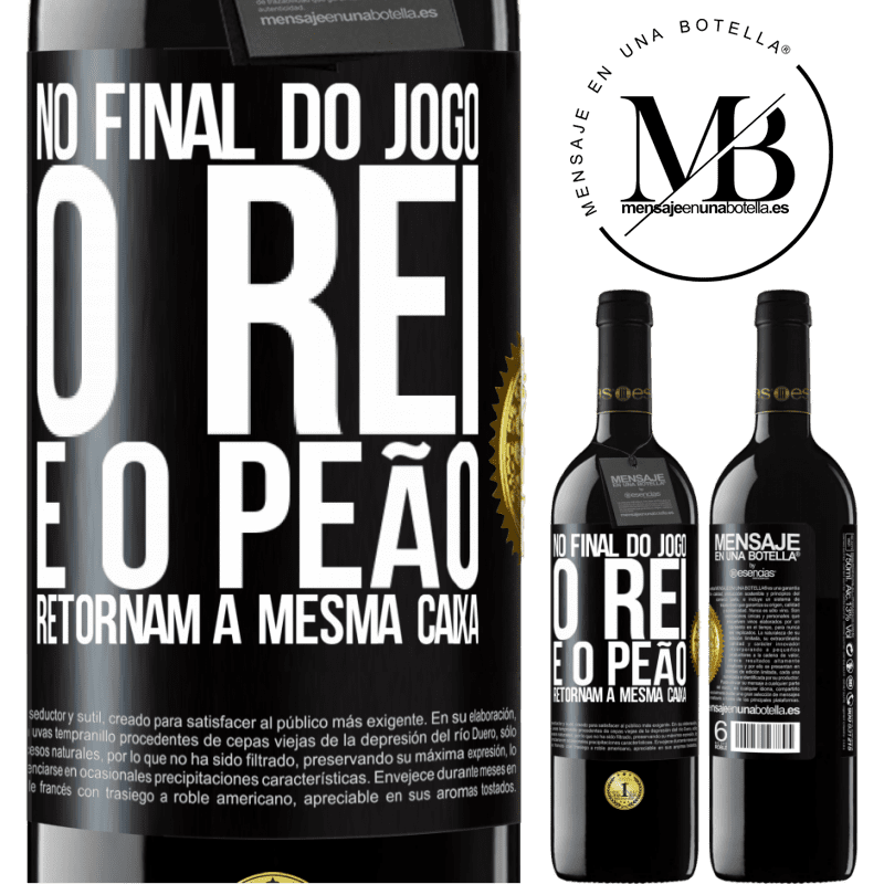 39,95 € Envio grátis | Vinho tinto Edição RED MBE Reserva No final do jogo, o rei e o peão retornam à mesma caixa Etiqueta Preta. Etiqueta personalizável Reserva 12 Meses Colheita 2016 Tempranillo