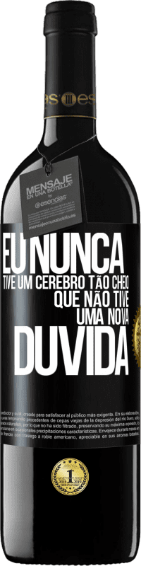 39,95 € | Vinho tinto Edição RED MBE Reserva Eu nunca tive um cérebro tão cheio que não tive uma nova dúvida Etiqueta Preta. Etiqueta personalizável Reserva 12 Meses Colheita 2015 Tempranillo