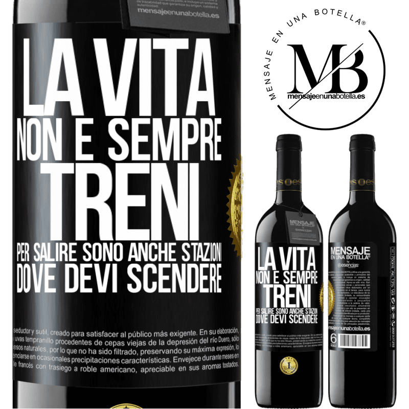 39,95 € Spedizione Gratuita | Vino rosso Edizione RED MBE Riserva La vita non è sempre treni per salire, sono anche stazioni dove devi scendere Etichetta Nera. Etichetta personalizzabile Riserva 12 Mesi Raccogliere 2015 Tempranillo