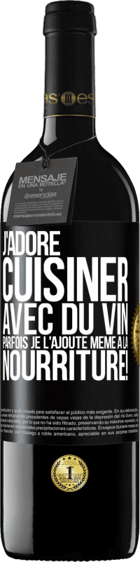 Envoi gratuit | Vin rouge Édition RED MBE Réserve J'adore cuisiner avec du vin. Parfois je l'ajoute même à la nourriture! Étiquette Noire. Étiquette personnalisable Réserve 12 Mois Récolte 2016 Tempranillo
