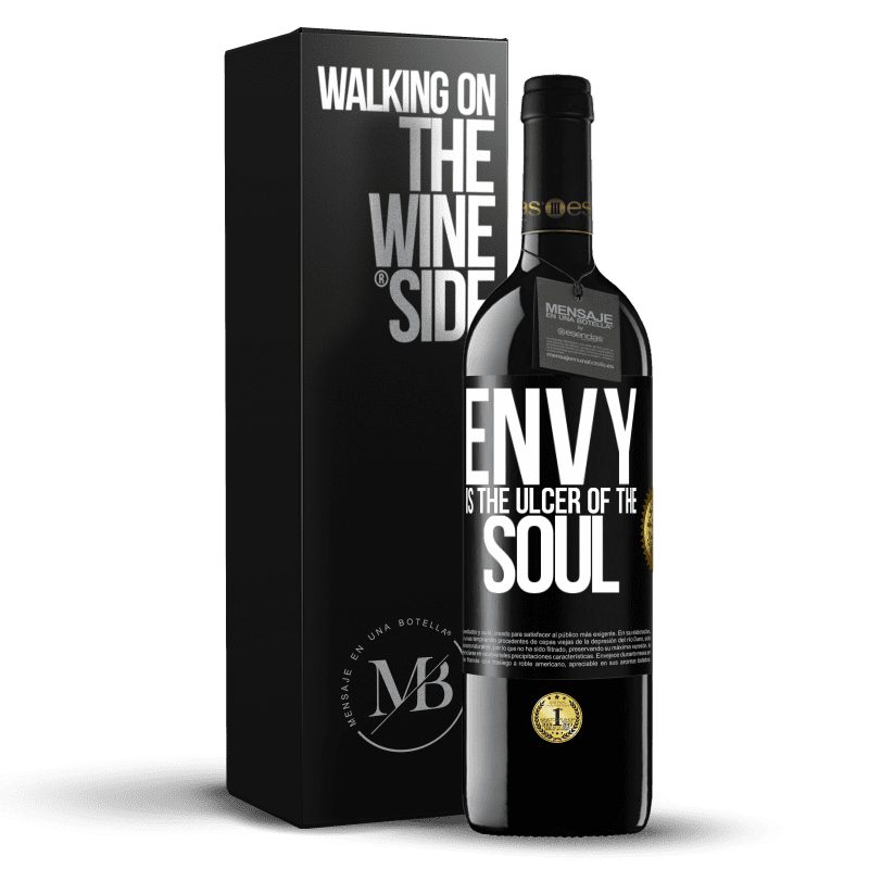 39,95 € Free Shipping | Red Wine RED Edition MBE Reserve Envy is the ulcer of the soul Black Label. Customizable label Reserve 12 Months Harvest 2015 Tempranillo