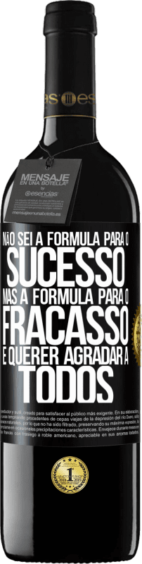 «Não sei a fórmula para o sucesso, mas a fórmula para o fracasso é querer agradar a todos» Edição RED MBE Reserva