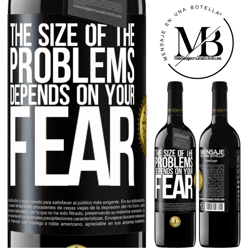 24,95 € Free Shipping | Red Wine RED Edition Crianza 6 Months The size of the problems depends on your fear Black Label. Customizable label Aging in oak barrels 6 Months Harvest 2019 Tempranillo