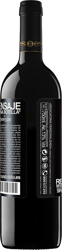 39,95 € | Vino rosso Edizione RED MBE Riserva Non siamo dello stesso raccolto, ma della stessa varietà. Grazie di tutto, ancora un anno Etichetta Nera. Etichetta personalizzabile Riserva 12 Mesi Raccogliere 2016 Tempranillo